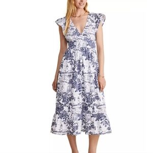 VINEYARD VINES Poplin Flutter Midi Dress